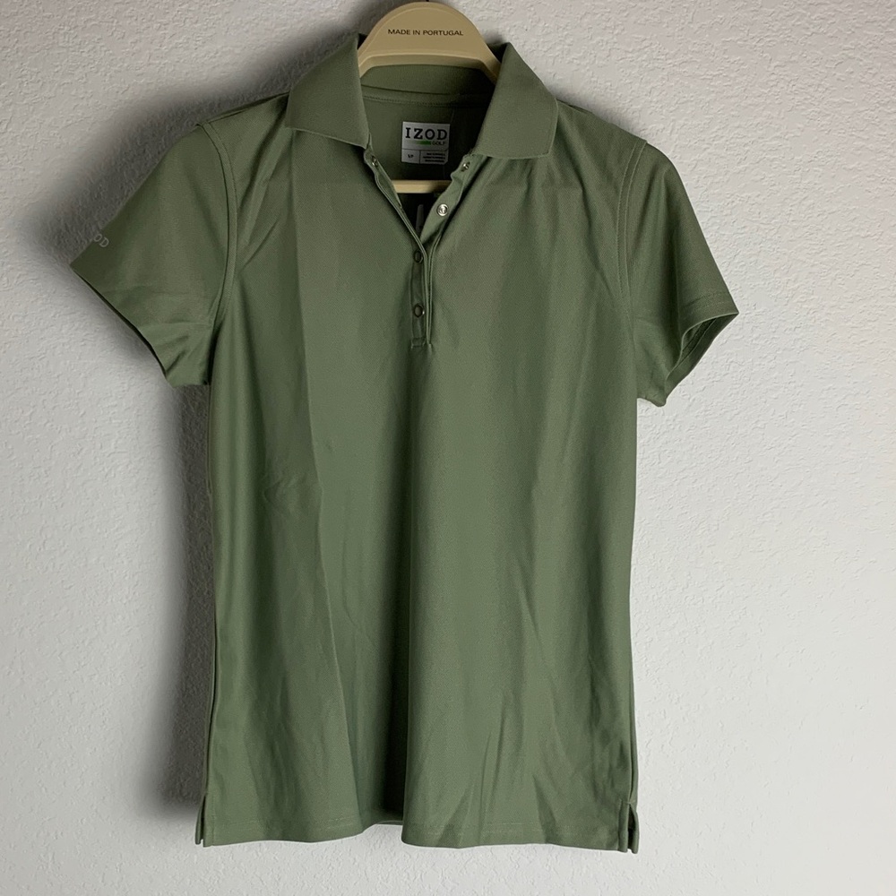 IZOD Women's Olive Button Down Shirt
